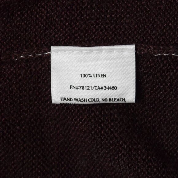 EILEEN FISHER 100% LINEN SEMI SHEER RAW HEM BROWN CARDIGAN - Picture 8 of 8